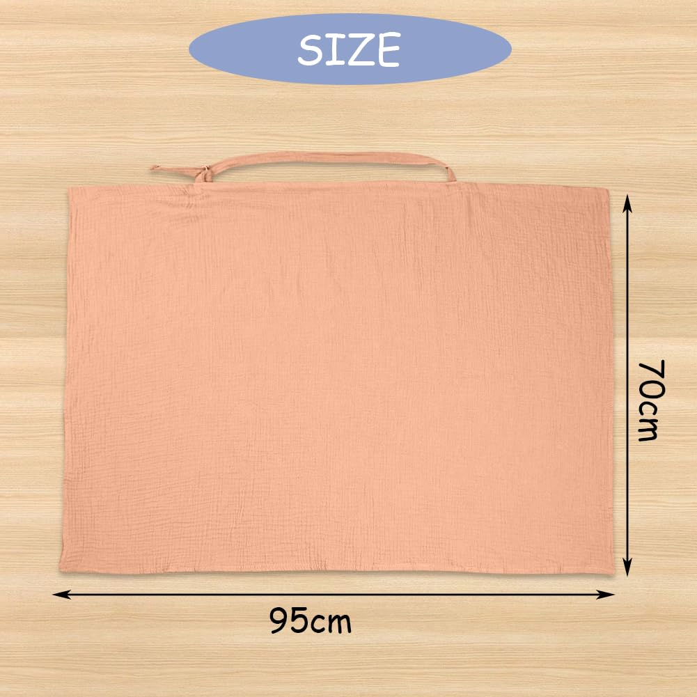 Aolso Breastfeeding Cover Nursing Cover, Muslin Cotton Soft Breathable Nursing Cover, Adjustable Strap Breast Feeding Coverall for Car Seat Blanket and Stroller Coverall (Green)