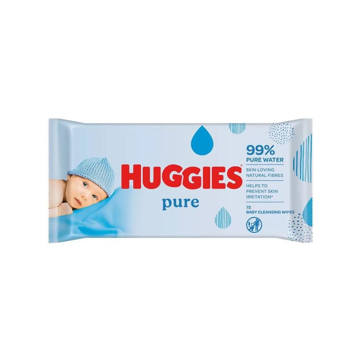 Huggies Pure Plastic Free Baby Wipes - Pack of 12 (576 Wipes) – 99% Water Wet Wipes, Fragrance Free, Hypoallergenic, Better Cleaning, Soft and Gentle on Babies' Delicate Skin
