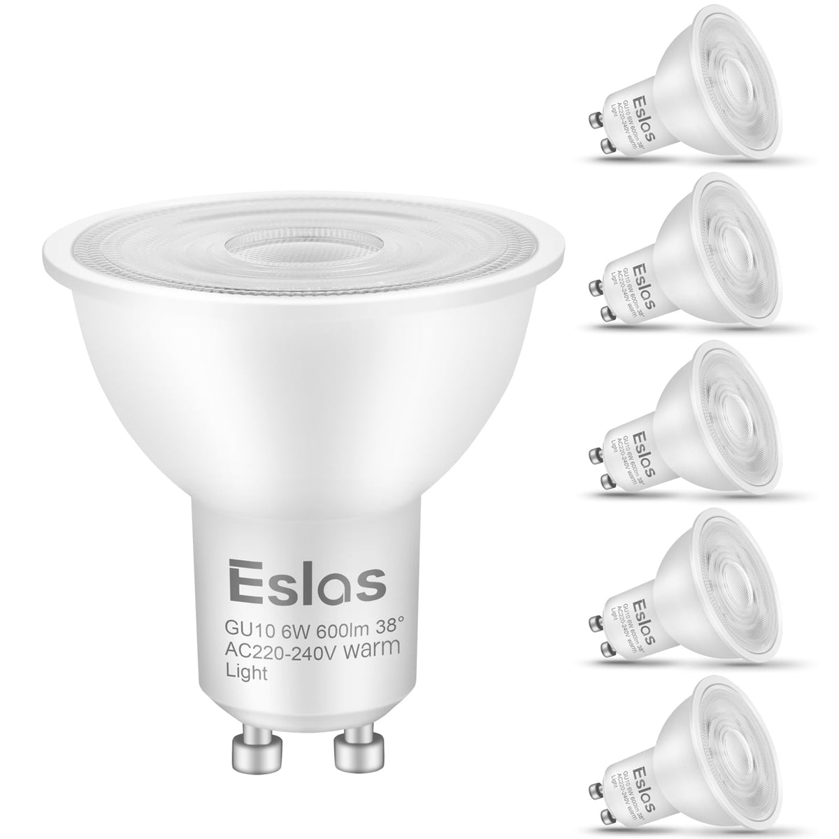 GU10 LED Bulbs Natural White 4000K, 6W, 60 Watts Equivalent, 6 Pack
