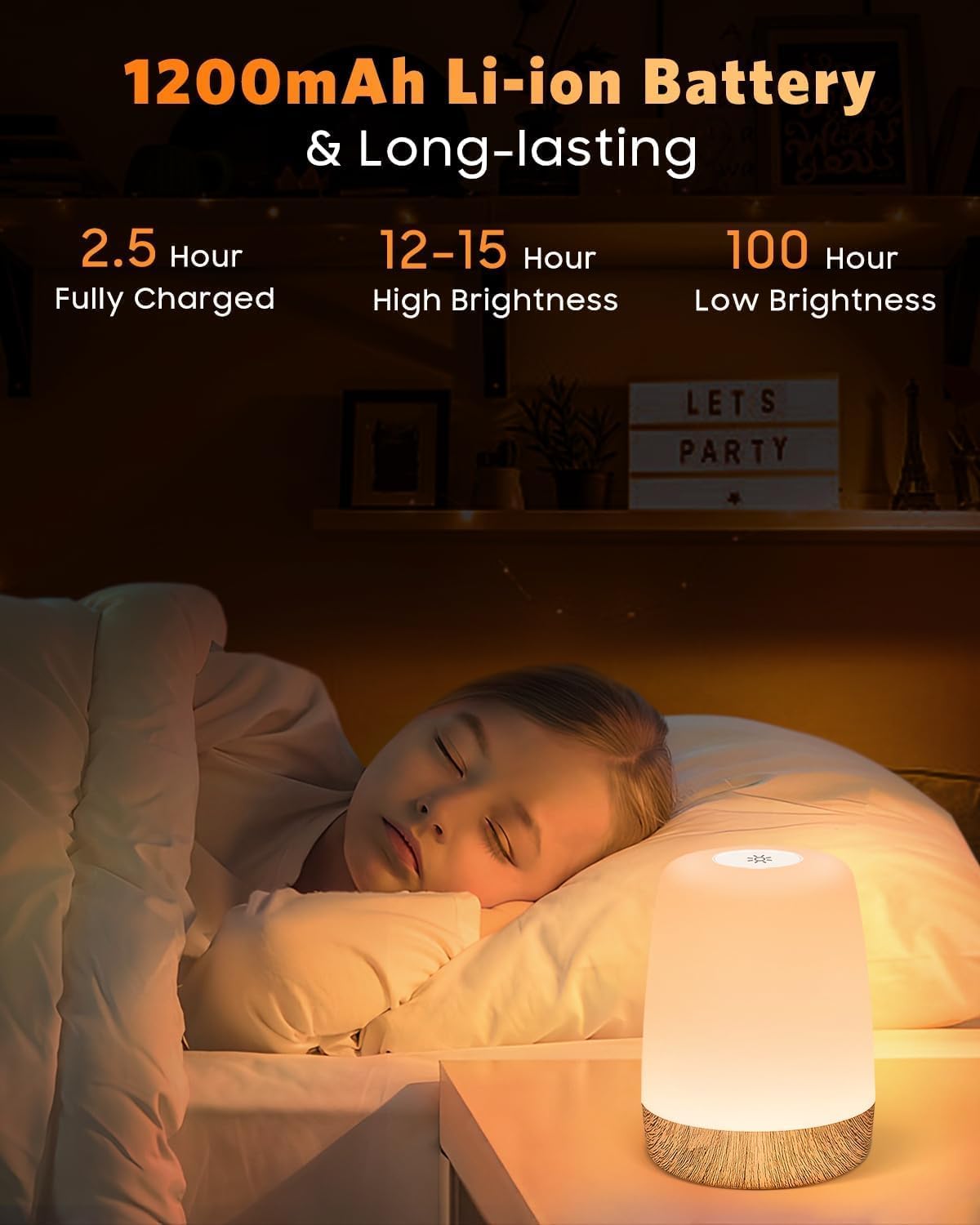 MEDE Night Light, Dimmable Bedside Lamps with RGB for Toddler, Kids, Adults