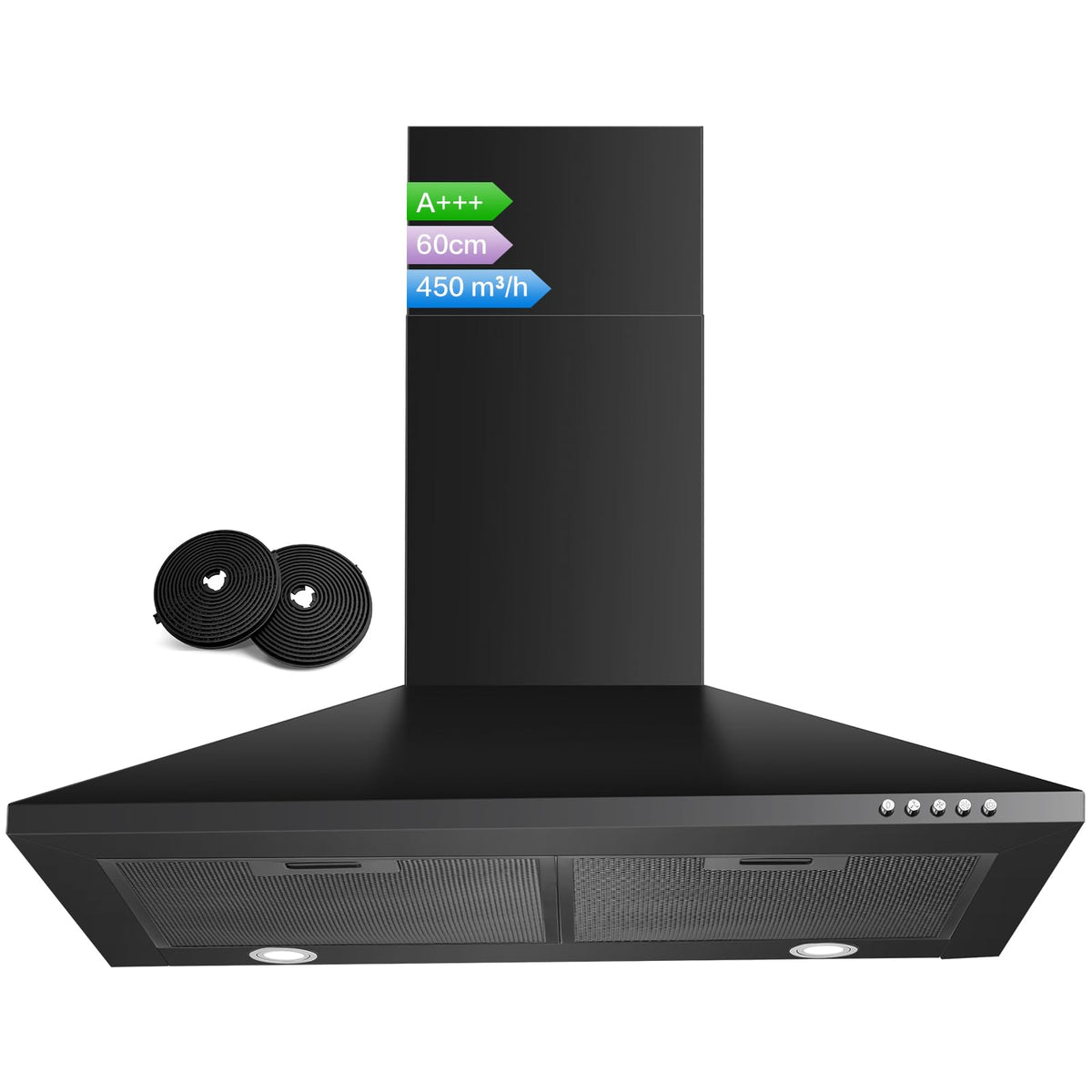 SNDOAS Chimney Cooker Hood 90cm, 3-Speed, Recirculating & Ducting
