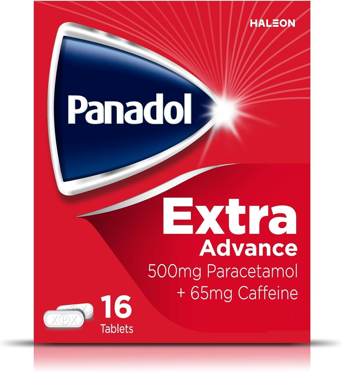 Panadol Extra Advance Painkillers, 500mg Paracetamol Tablets with 65mg Caffeine, Pain Relief for Migraines, Headaches, Backache, Joint Pain, Period Pain and Toothache, Pack of 16.