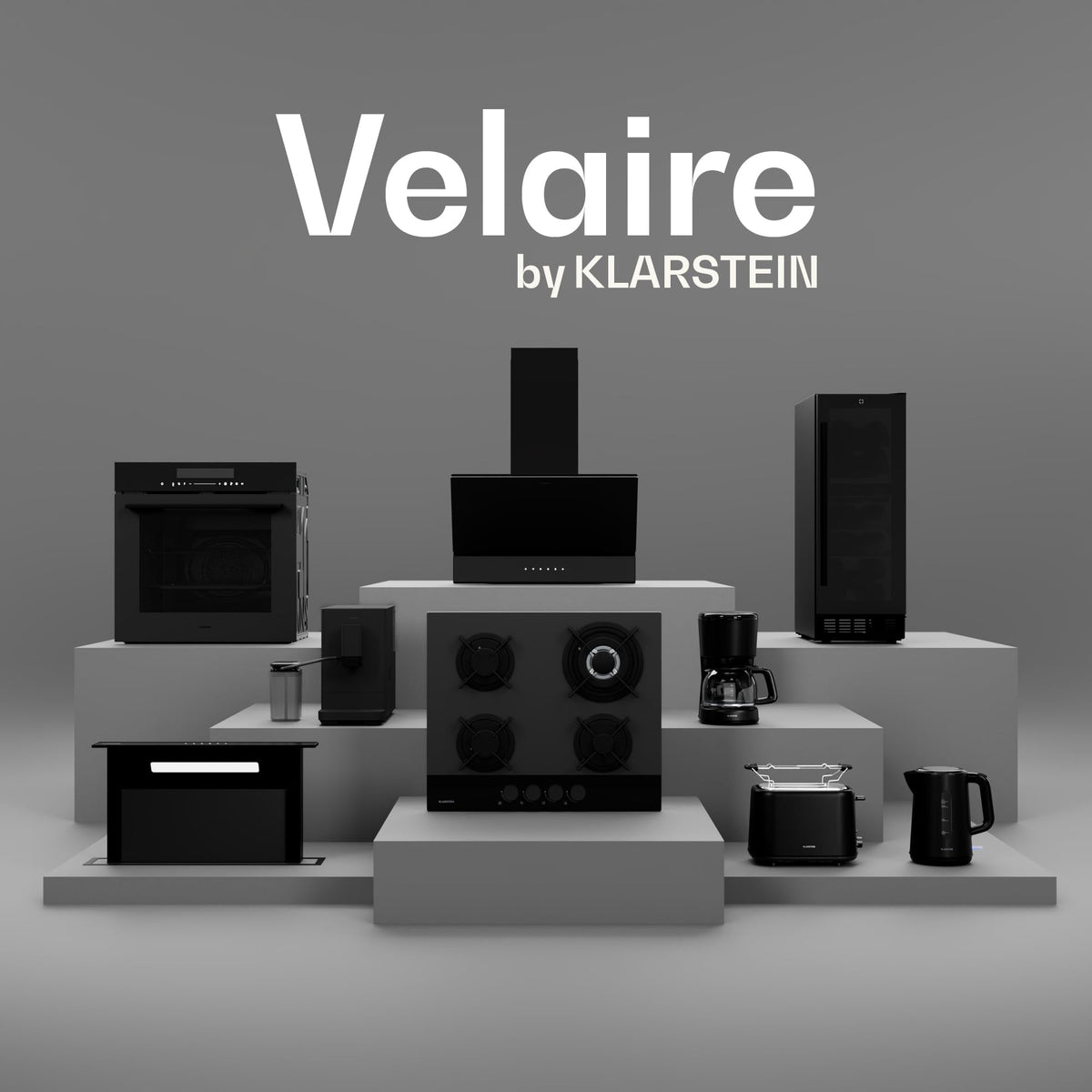 Klarstein Velaire Induction Hob 90 cm – 5 Zone Cooktop 7200W, Touch Slider, 9 Power Levels, 2 Flex Zones, Residual Heat Indicator