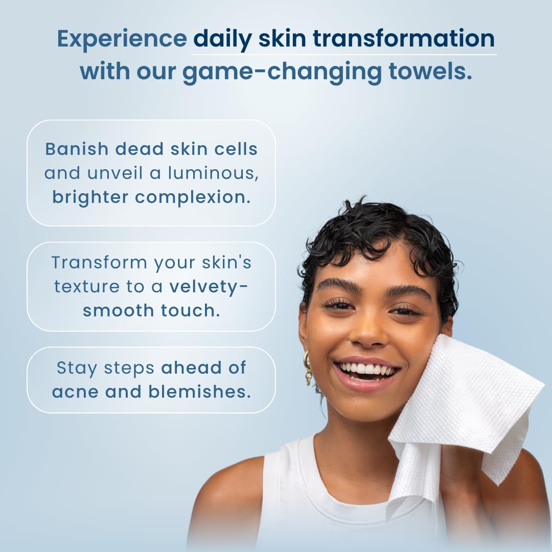 Clean Towels XL®, 100% USDA Biobased Face Towel, Disposable Face Towelette, Eczema Association Accepted, Makeup Remover Dry Wipes, Ultra Soft, 50 ct per pack, 3 Packs, 150 Ct Total