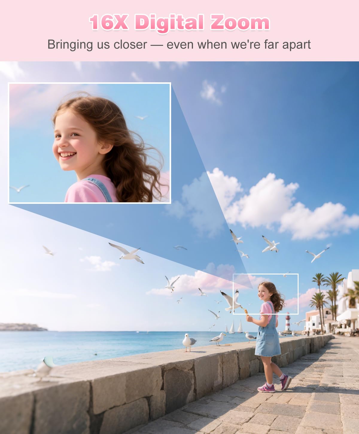 Digital Camera, 1080P FHD Vlogging Camera 50MP Compact Portable Photo Camera with 2.4" Screen, 16X Digital Zoom Mini Small Pocket Camera for Kids Students with 1 Battery, 16GB Card (Black)
