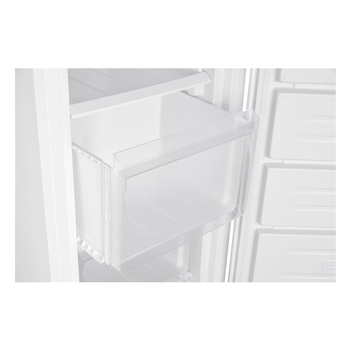 Teknix UC48F2W Freestanding Undercounter Freezer - 48cm Width / 60 Litre Capacity - Suitable for Outbuildings - 3 Large Compartments - 4 Star Freezer Rating - White