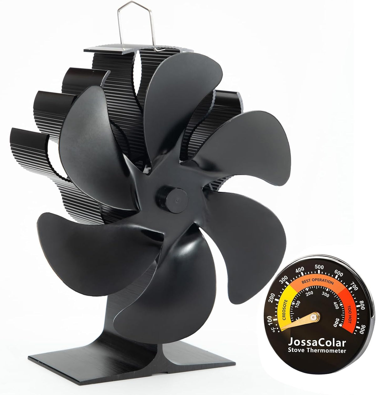JossaColar Log Burner Fan Silent Operation | 6-Blade Stove Fans Log Burners | Wood Burner Fans Heat Powered | Fan for Wood Burning Stove | Fireplace Accessories Tools