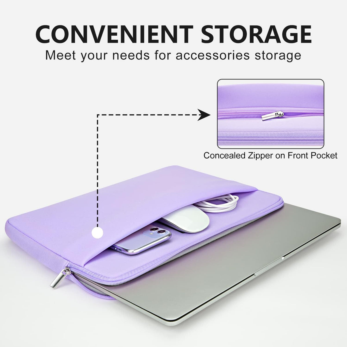 Laptop Case Compatible with 15 to 16 Inch MacBook HP Acer Asus Notebook with Zip Accessory Bag Padded Laptop Sleeve Case Protective for 15 to 16 Inch Laptop