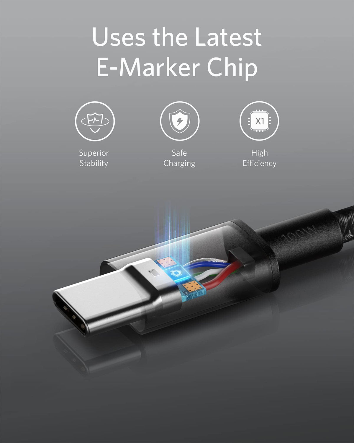 Anker USB C to USB C Charger Cable, 100W Fast Charging Cable (6 ft/1.8m)