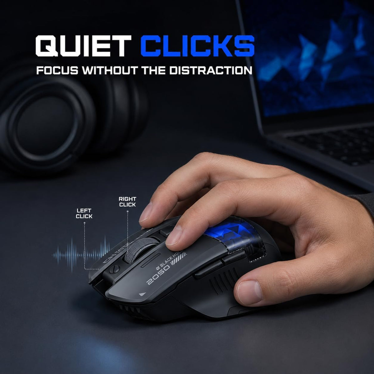 INPHIC A9 V2 Explorer Wireless Gaming Mouse, 12800 DPI Silent Mouse