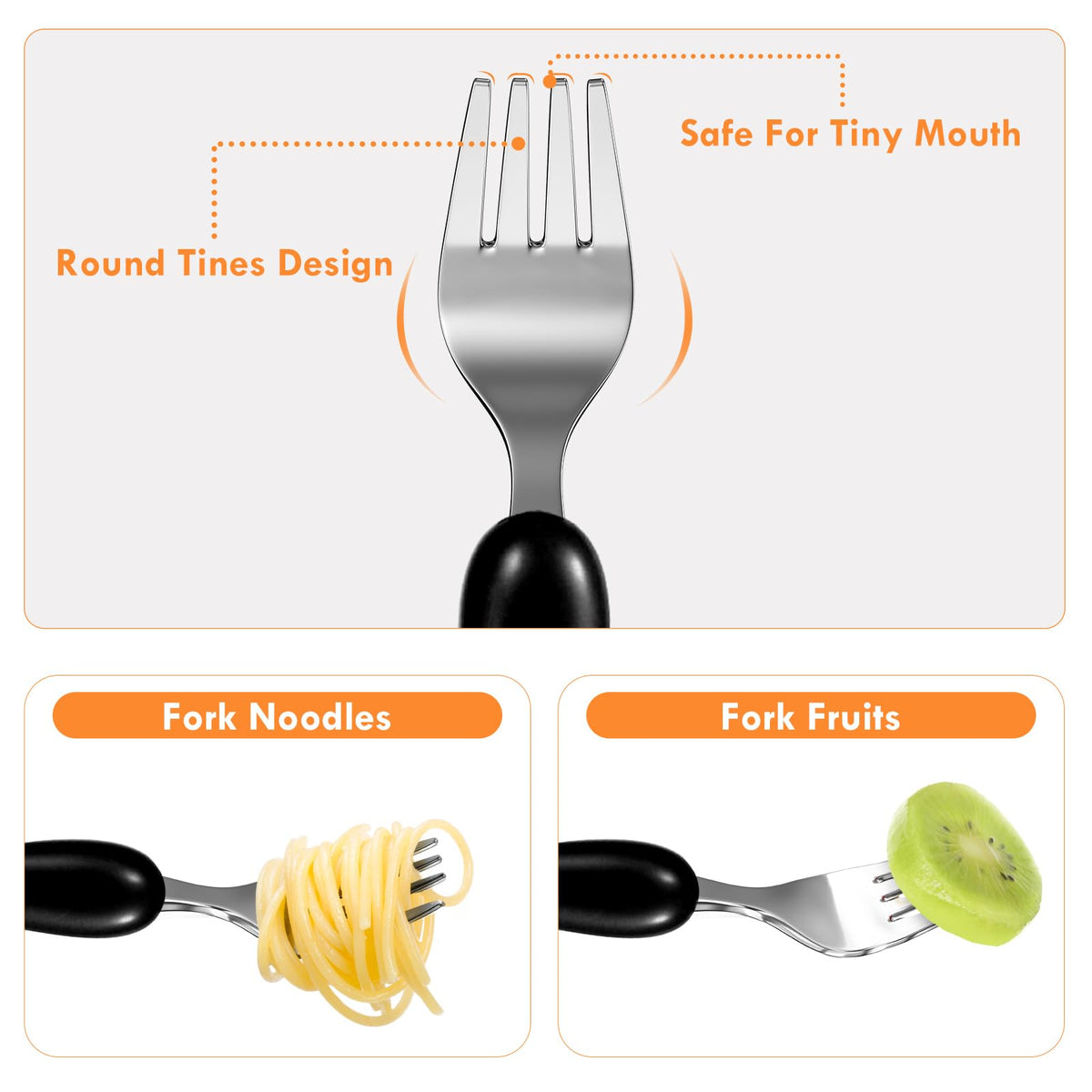 Lehoo Castle Stainless Steel Toddler Cutlery Set, 6-Piece Dinosaur Design
