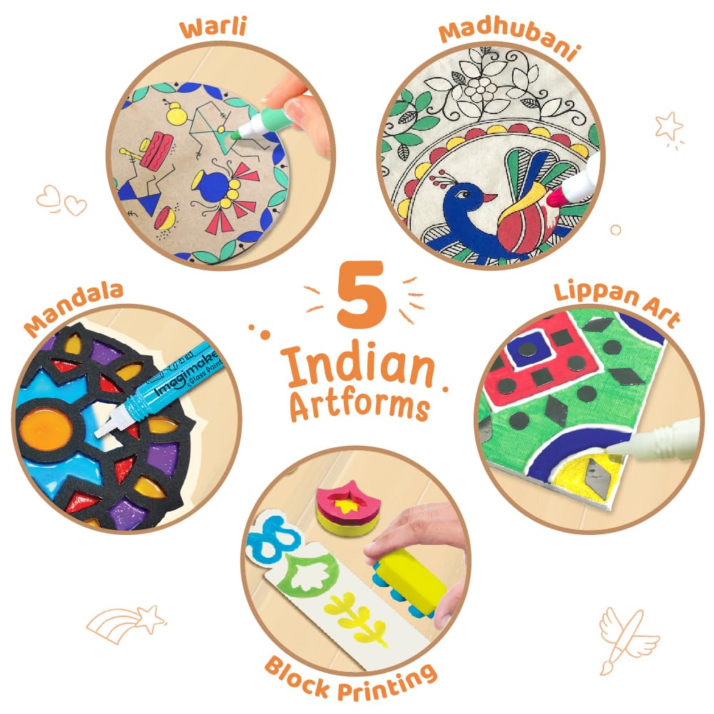 Imagimake Princess Craft Kit | 10 Mess-Free DIY Activities | Bracelet Making Kit, Unicorn Pouch, Butterfly Wands & More | Unicorn Gifts for Kids | Gifts for Girls & Boys 5,6,7,8,9,10,11,12 Years Old