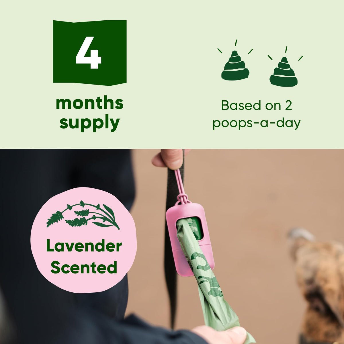 Beco Dog Poo Bags, 94% Recycled Plastic, Unscented Refill Rolls, 270 Bags
