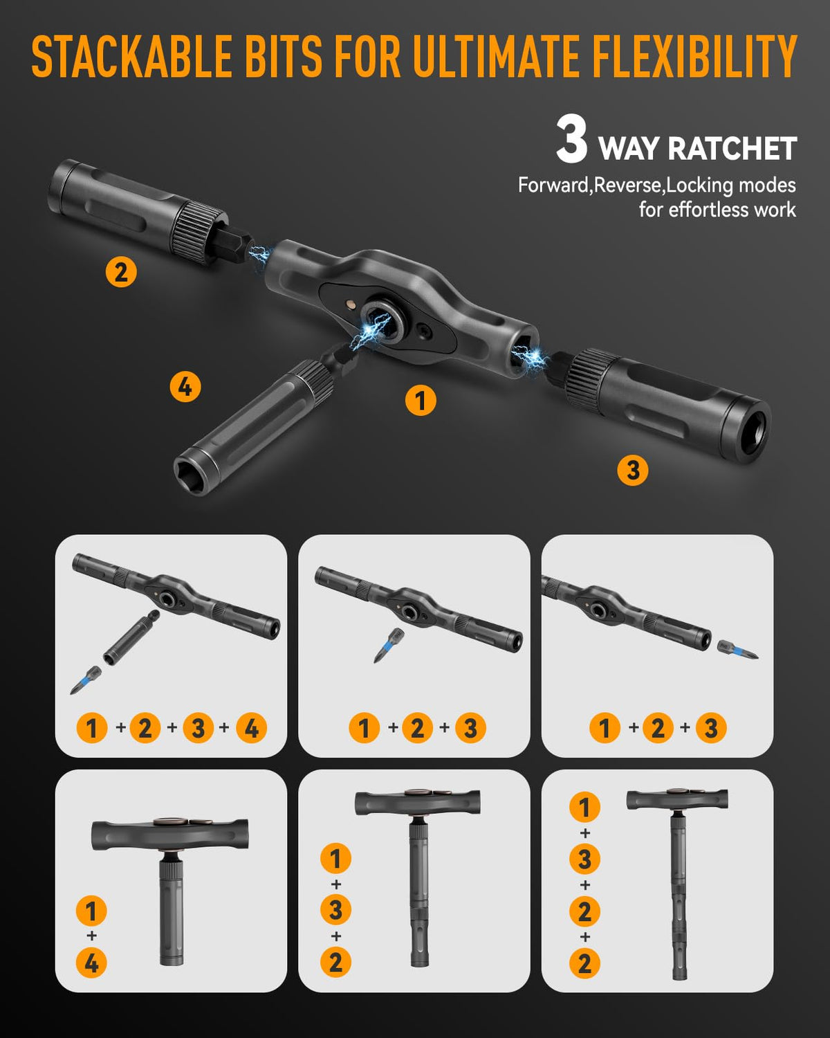 KELIN 68 in 1 Magnetic Ratchet Screwdriver Set, Multi Bit Ratcheting Torx Screwdriver Sets, Nut Drivers, Gifts for Men Who Have Everything, Stocking Fillers for Men Gifts for Him Dad