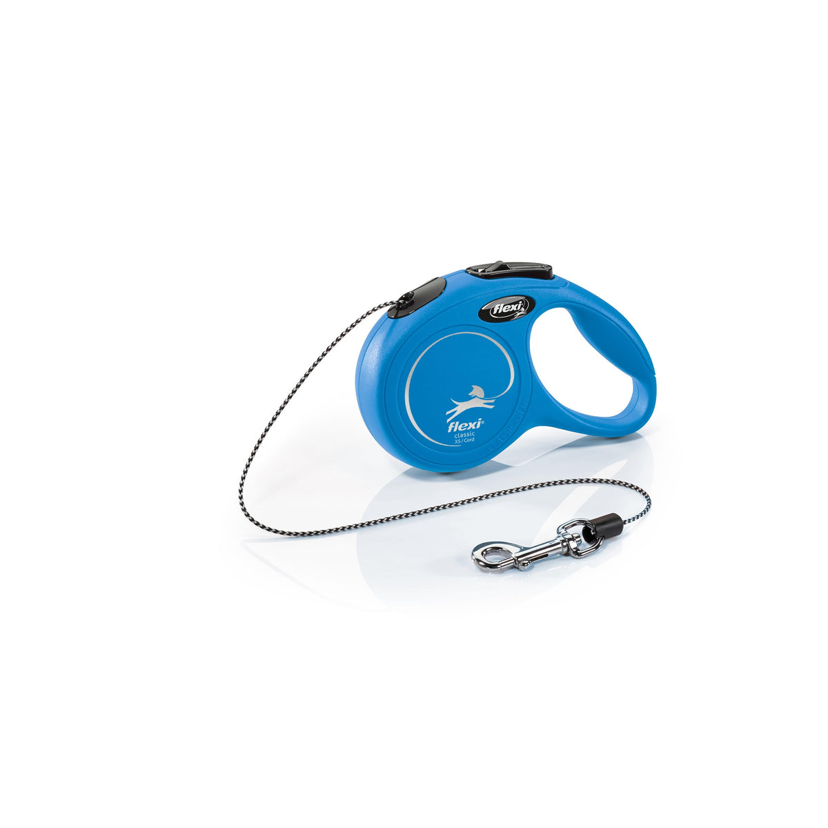 flexi Classic S | 5 m Retractable Cord Leash for Dogs up to 12 kg | Black | Retractable Dog Lead | Weight: 160 g | Dimensions: 9.6 x 16.2 cm
