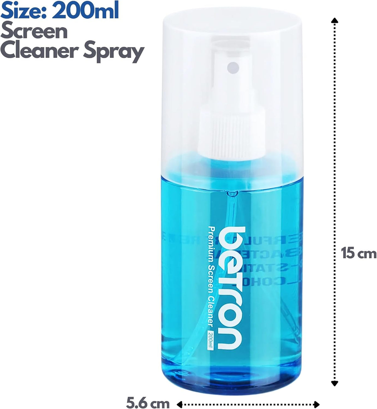 Betron Screen Cleaner Spray Kit with Cloth for TV, Laptop, Monitor, 200ml