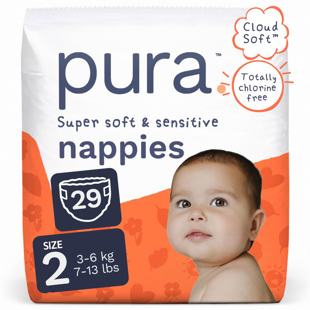 Pura Nappy Size 1 (2–5kg) 25 Count Sensitive Skin