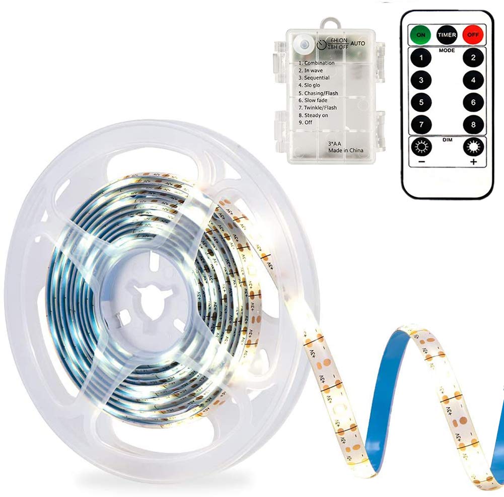CCILAND 3M 90 LED Battery Strip Lights with Remote 8 Modes Timer