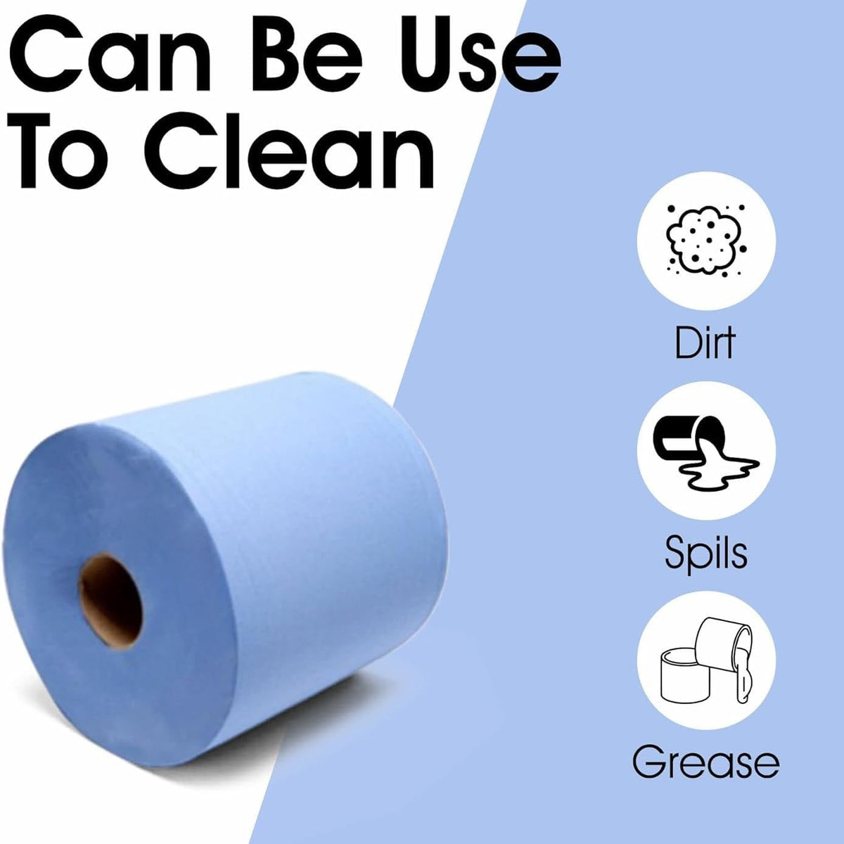 6 X Centrefeed Blue Rolls | 2 Ply Embossed Paper Towels | Strong & Absorbent | 6-Pack | Sustainable & UK Supplier | Perfect for Commercial & Kitchen Use Cleaning Toilet