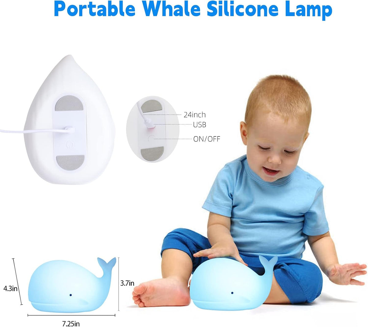 ZKLiLi Cat Night Light for Kids,Cute Night Lamp for Nursery,Squishy Silicone Touch Lights Portable, Gift for Birthday and Christmas for Kids Baby Children (Battery Cat)