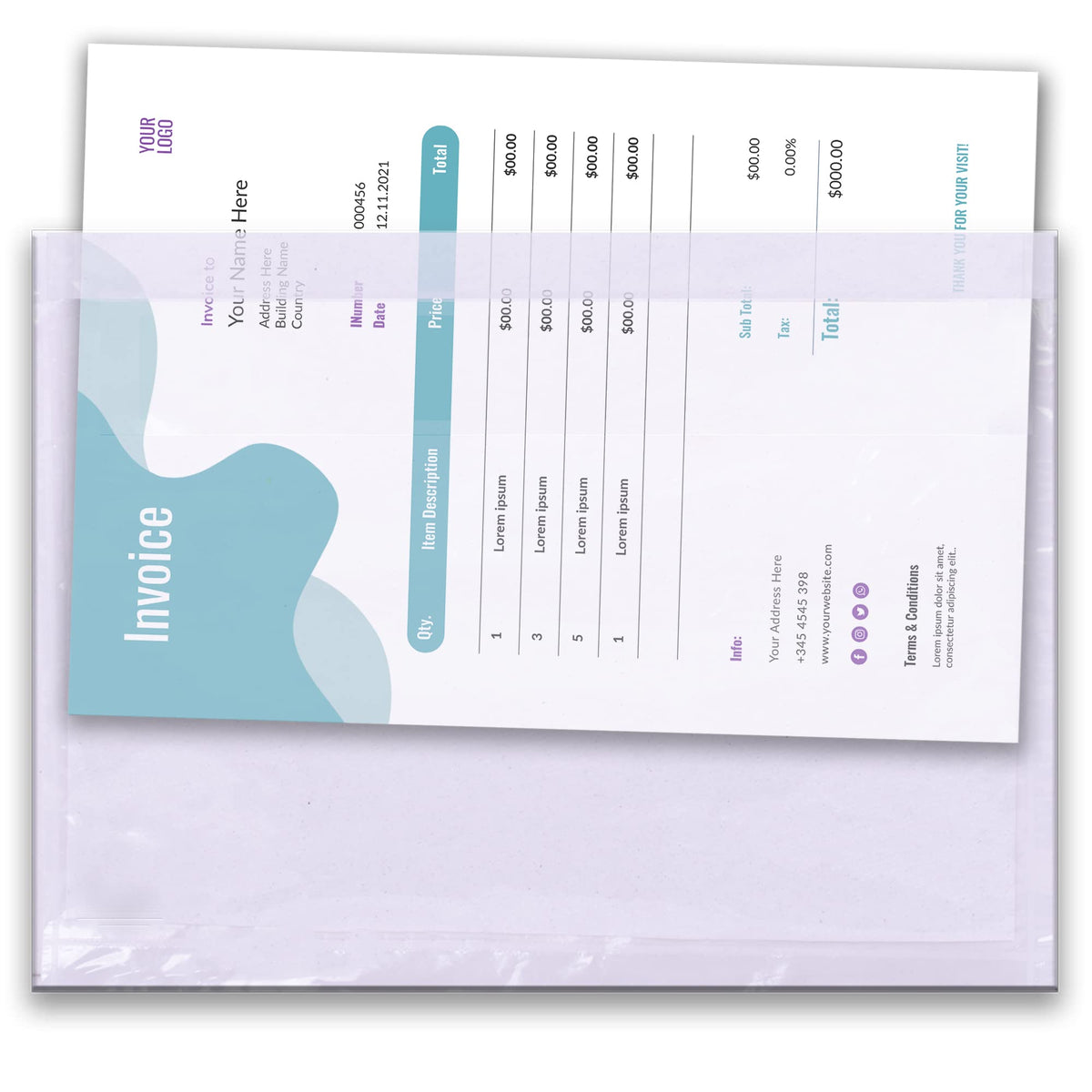 Triplast 1000 x A7 Plain Document Enclosed Wallet (95 x 125 mm) | Peel & Seal Clear Plastic Envelopes/Sleeves/Pockets/Wallets | Attach Invoices, Packing Lists & Delivery Notes to Parcels