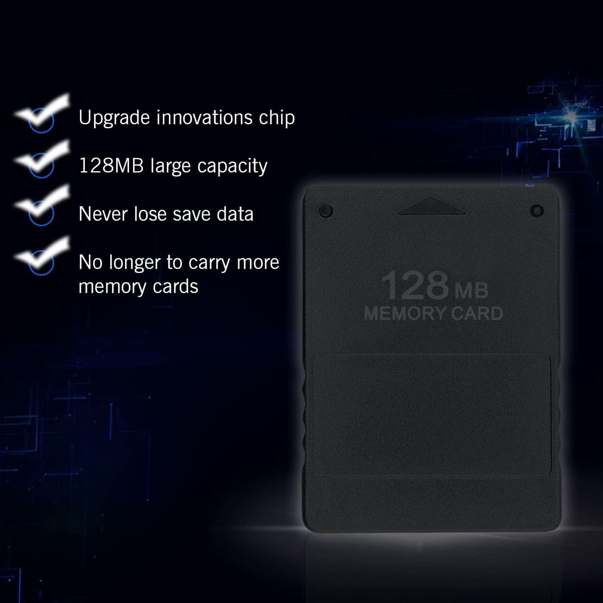 Mcbazel PS2 Memory Card 128MB, 128MB Memory Card for Playstation 2 PS2/Slim Game Console