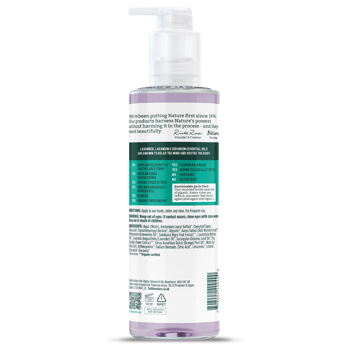Faith In Nature Natural Aloe Vera and Tea Tree Hand Wash, Nourishing, Vegan and Cruelty Free, No SLS or Parabens, 400 ml