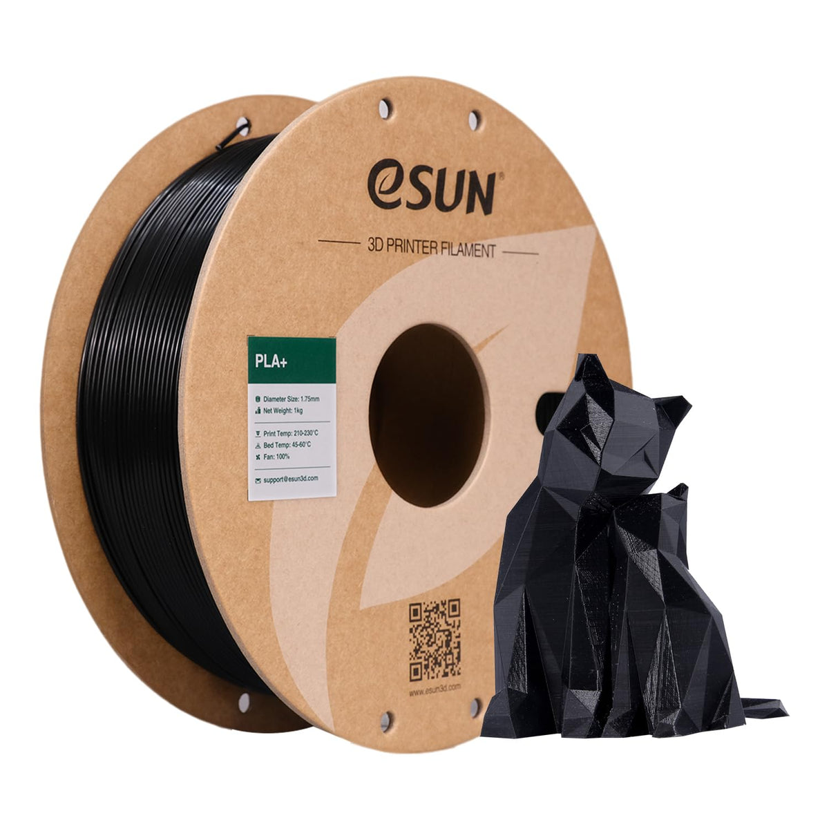 eSUN PLA+ 3D Printing Filament 1KG(2.2lbs), Enhanced Toughness, Cold White