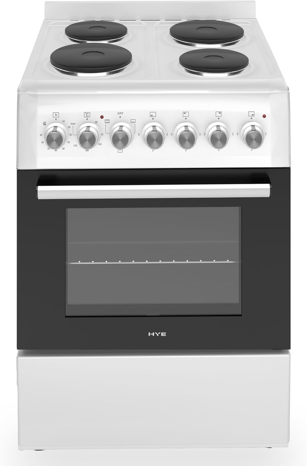 HYE 60cm Freestanding Cooker - Electric Cooker with Kitchen Stove, White