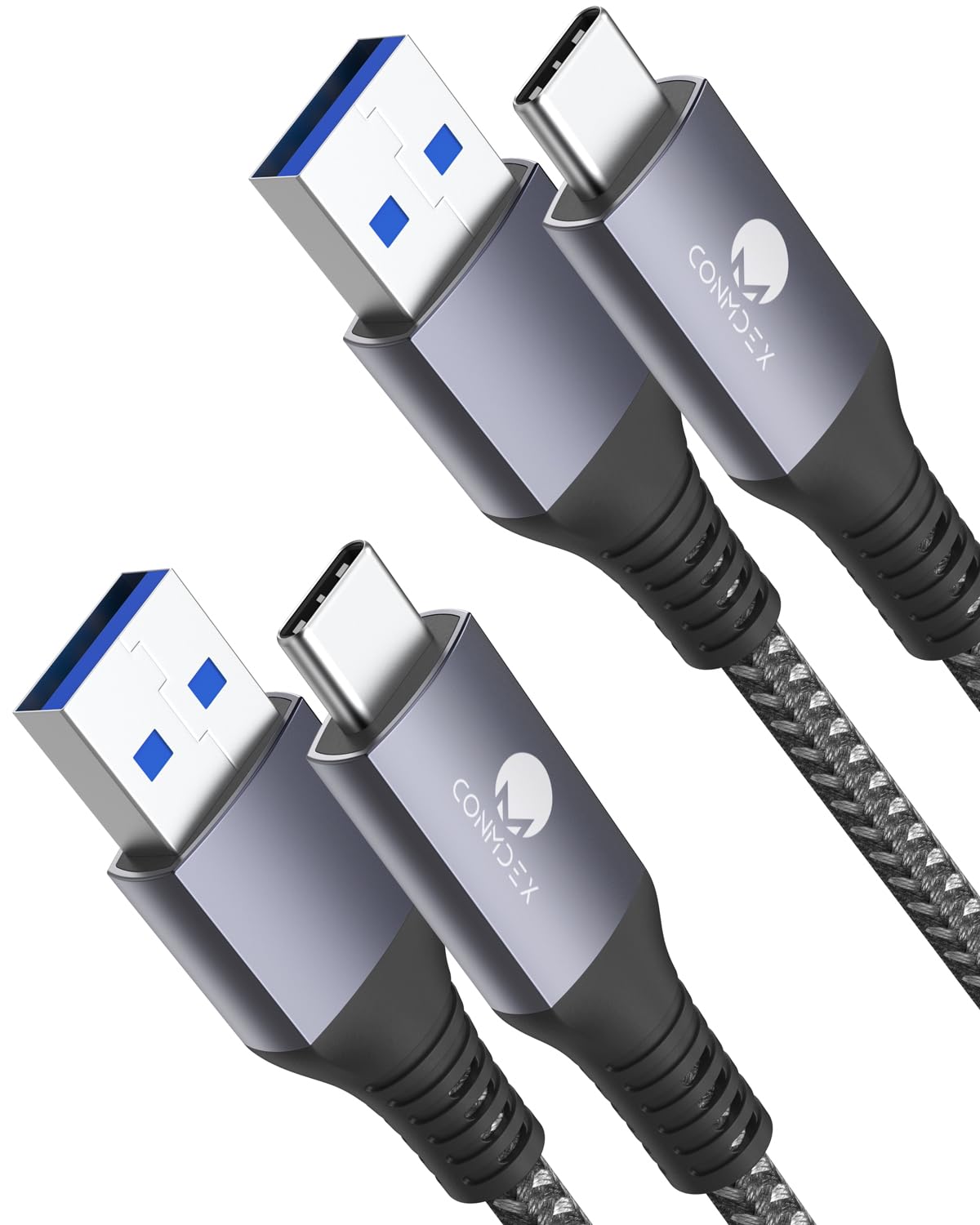 CONMDEX USB C Cable Short 50cm/0.5M 2Pack10Gbps Data USB3.1 Gen2 Type C Android Auto Cable QC3.0 3.1A USB A to C Fast Charger for Samsung Note20 Galaxy S24/S23/S22/S21 Z Flip 5 Tab S9 Pixel 9 Pro-Red