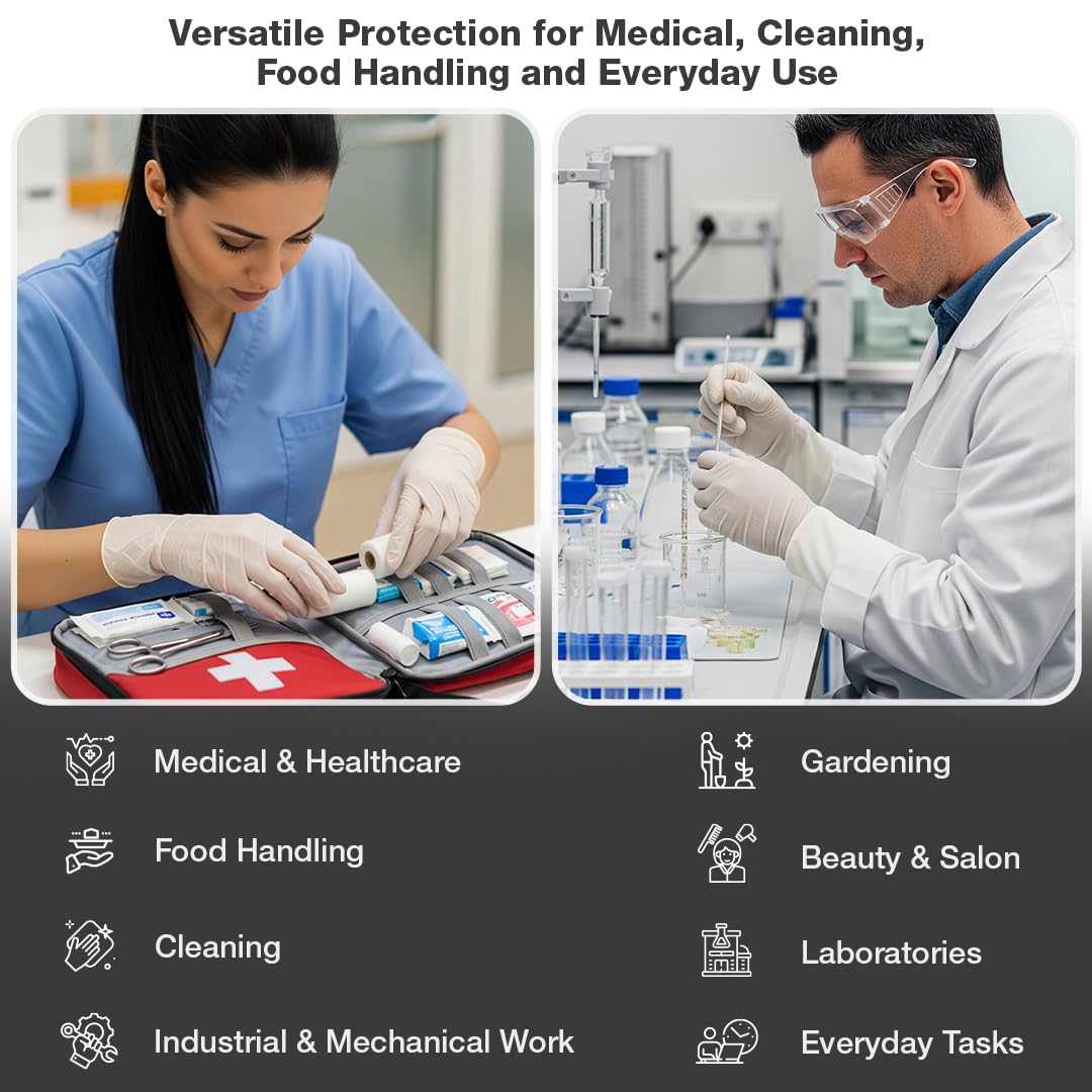 Powder Free Nitrile Gloves - Medical-Grade, Latex-Free, Food Safe (Box of 100)