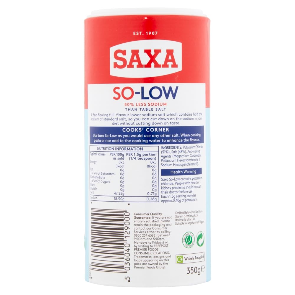 Saxa Fine Table Salt for Table & Cooking, 750 g Drum (1-Pack)