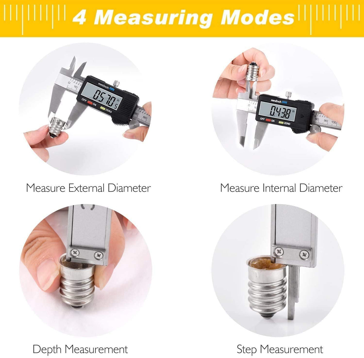 Digital Vernier Caliper, Adoric 6 Inch/150mm Calipers Measuring Tool