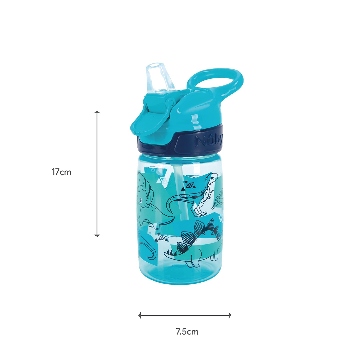 Nuby Incredible Gulp Water Bottle - No Spill Active Toddler Sippy Cup | 360ml / 12oz | Carry Handle | Dishwasher and Microwave Safe | Suitable Beaker for 18 Months Plus (Unicorns, Pack of 2)