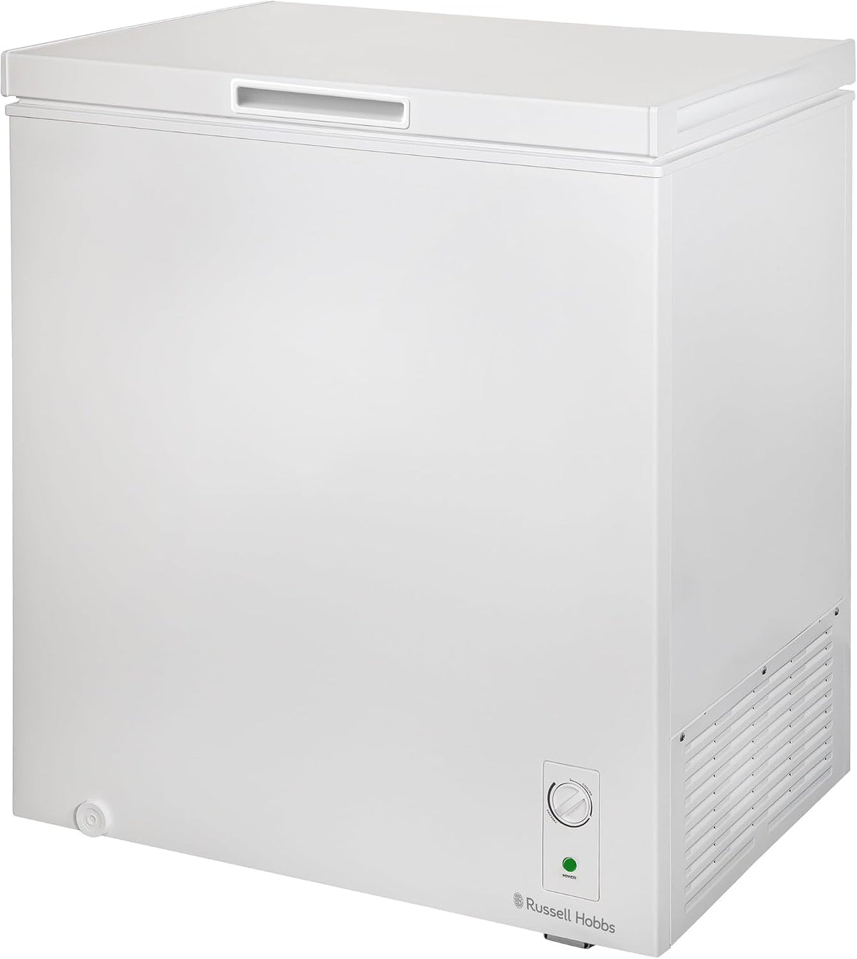 Russell Hobbs White Chest Freezer 143L Freestanding, Adjustable Thermostat, Chill or Freeze Function, 4 Star Freezer Rating & Suitable for Outbuildings & Garages RH142CF0E1W