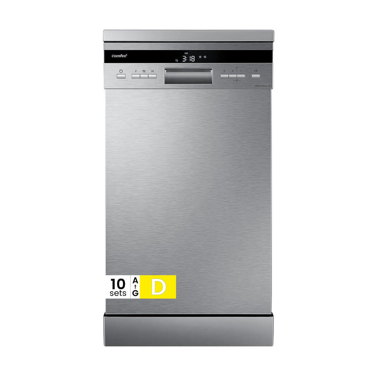 COMFEE' Slimline Dishwasher, 45cm, 10 Place Settings, White