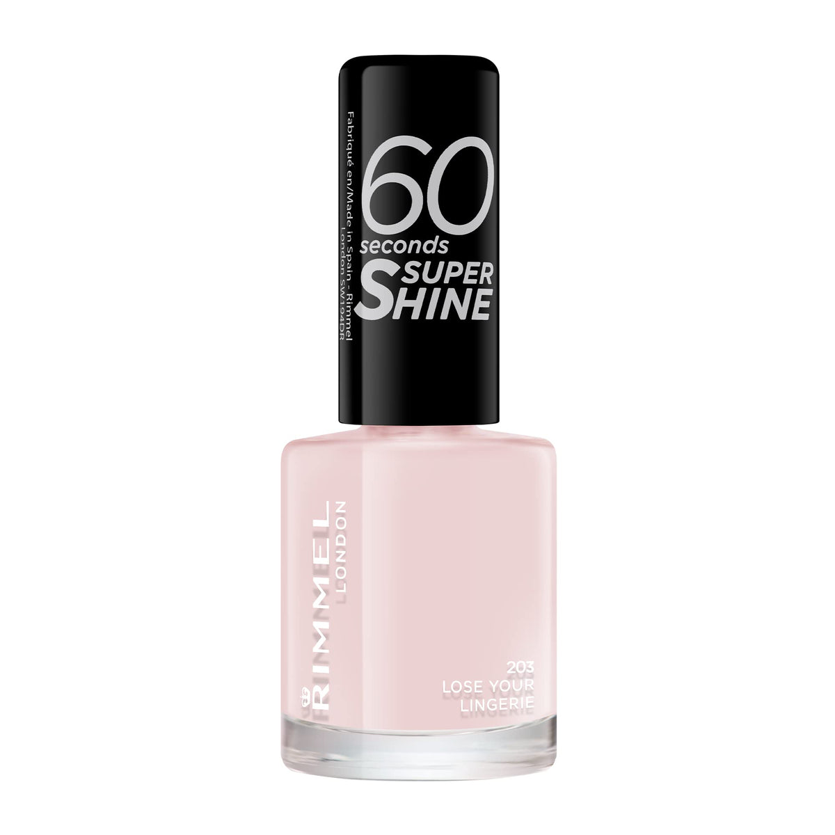 Rimmel 60 Seconds Super Shine Nail Polish, 740 Clear, Quick-Dry Nail Polish, Ultra-Shiny Finish, Easy to Apply, Vibrant Colour, Long-Wearing, Improved Formula, Vegan, 8ml