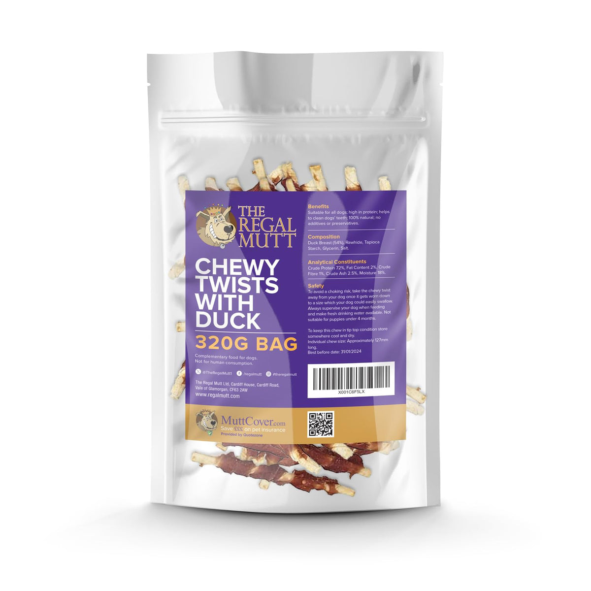 The Regal Mutt - Chewy Twists with Chicken - 1kg Bag