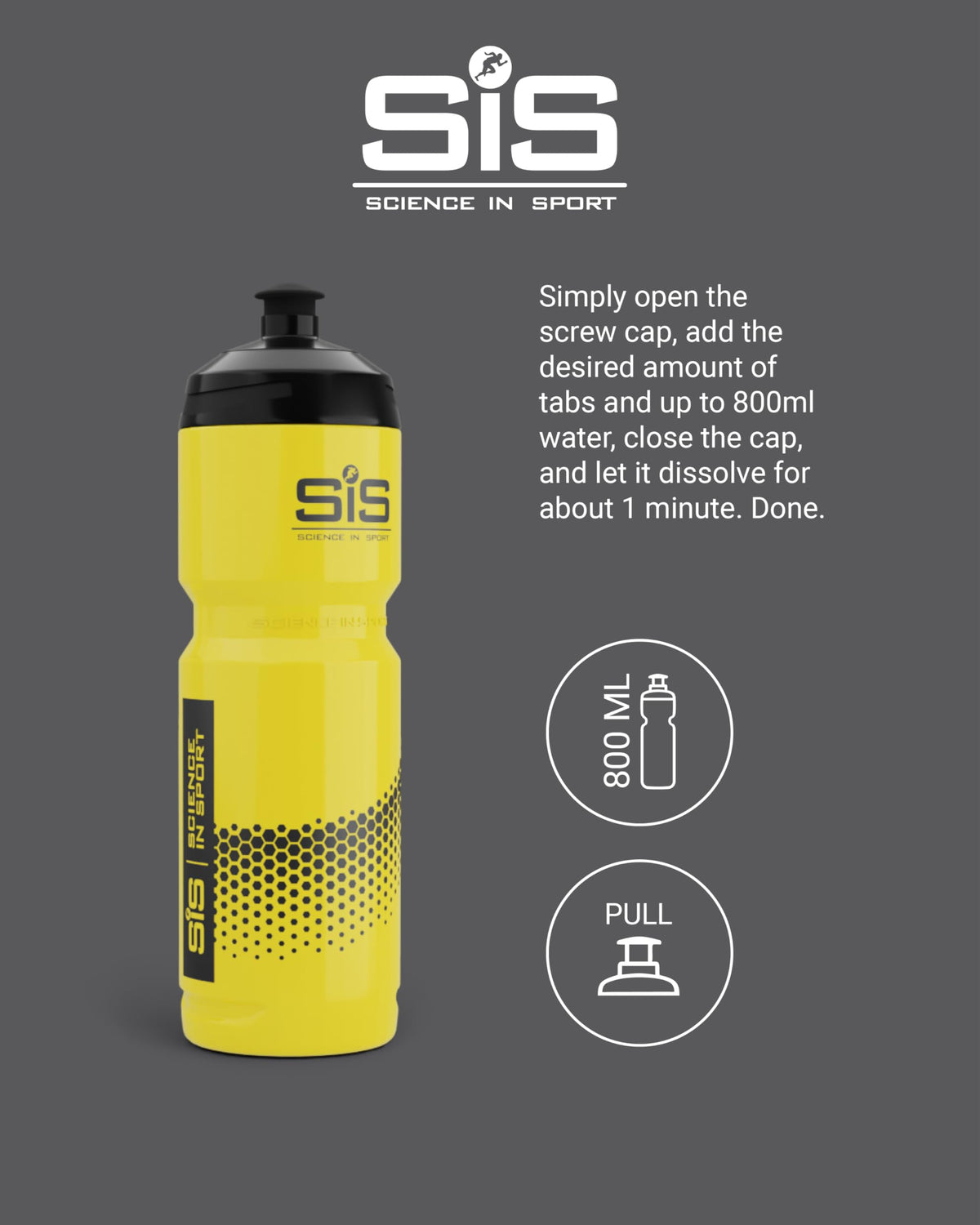 Science in Sport Sports Bottle, Yellow, 800ml
