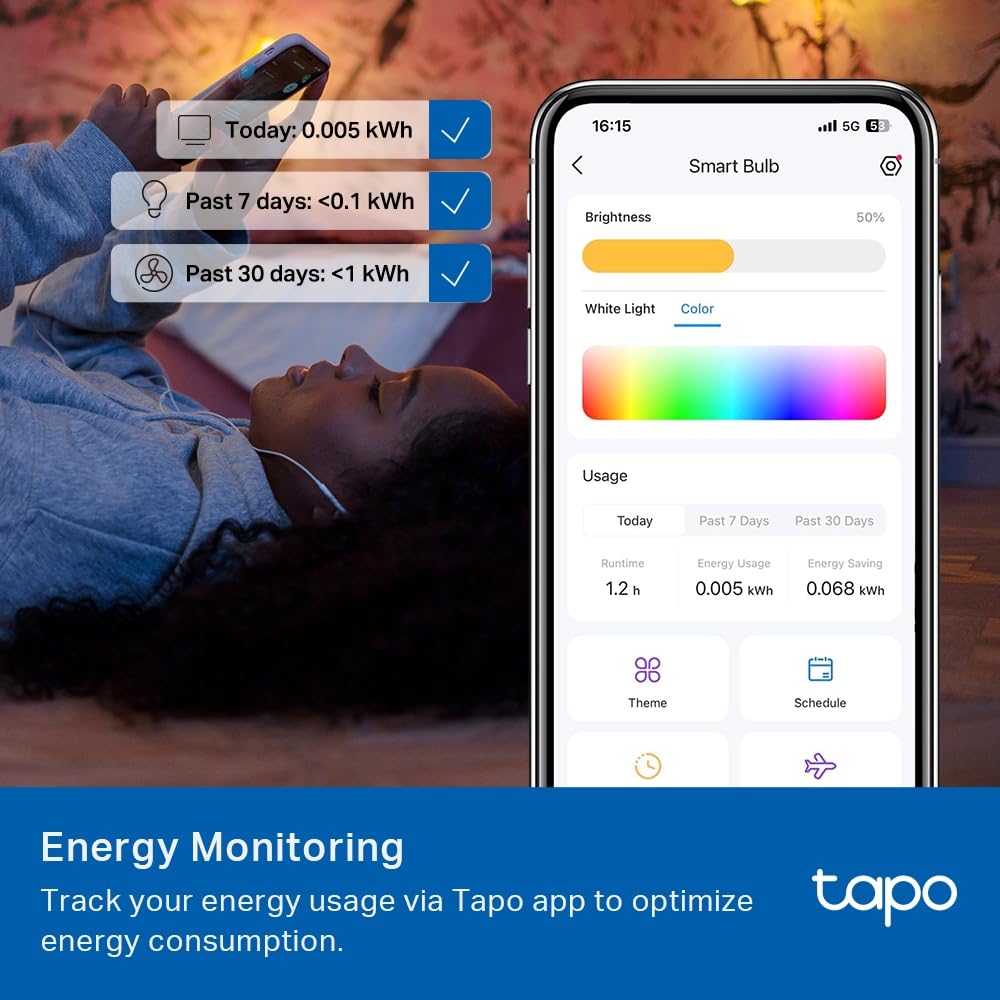 Tapo L530B B22 Smart Bulb Multicolour Dimmable LED Light Bulb