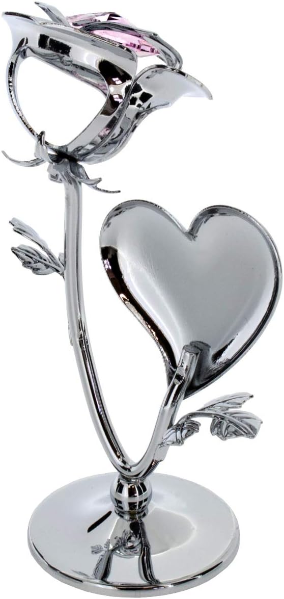 Crystocraft Crystal Ornament Gift Set made with Swarovski crystals Strass Rose Flower (For a Special Mum)