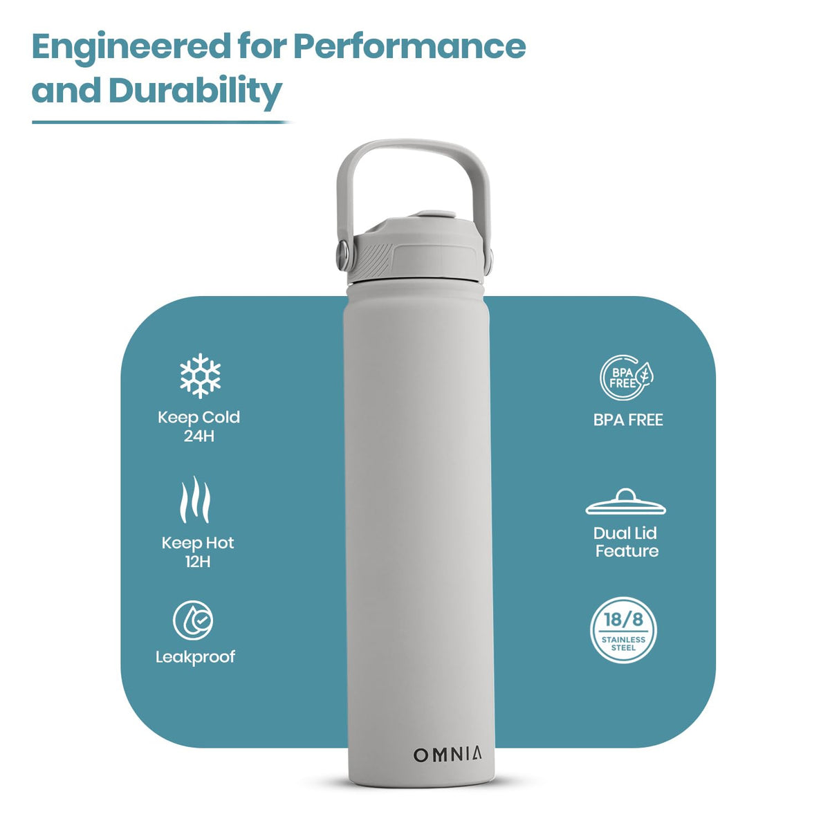 Vacuum Insulated Stainless Steel Water Bottle, 2 Lids (Straw & Spout) Leakproof, BPA-Free, Reusable Flask Ideal for Travel and Outdoors (Gradient Purple - 750 ml)