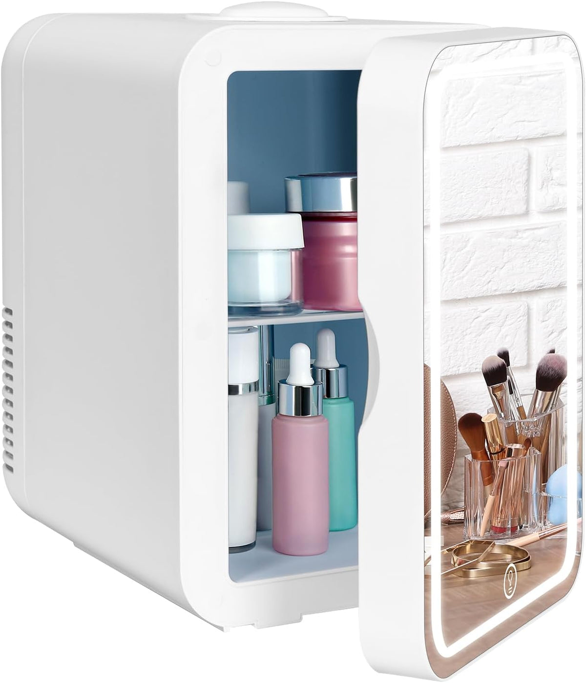 ARTETHYS Mini Fridge for Bedrooms, 8L Skincare Fridge with LED Mirror