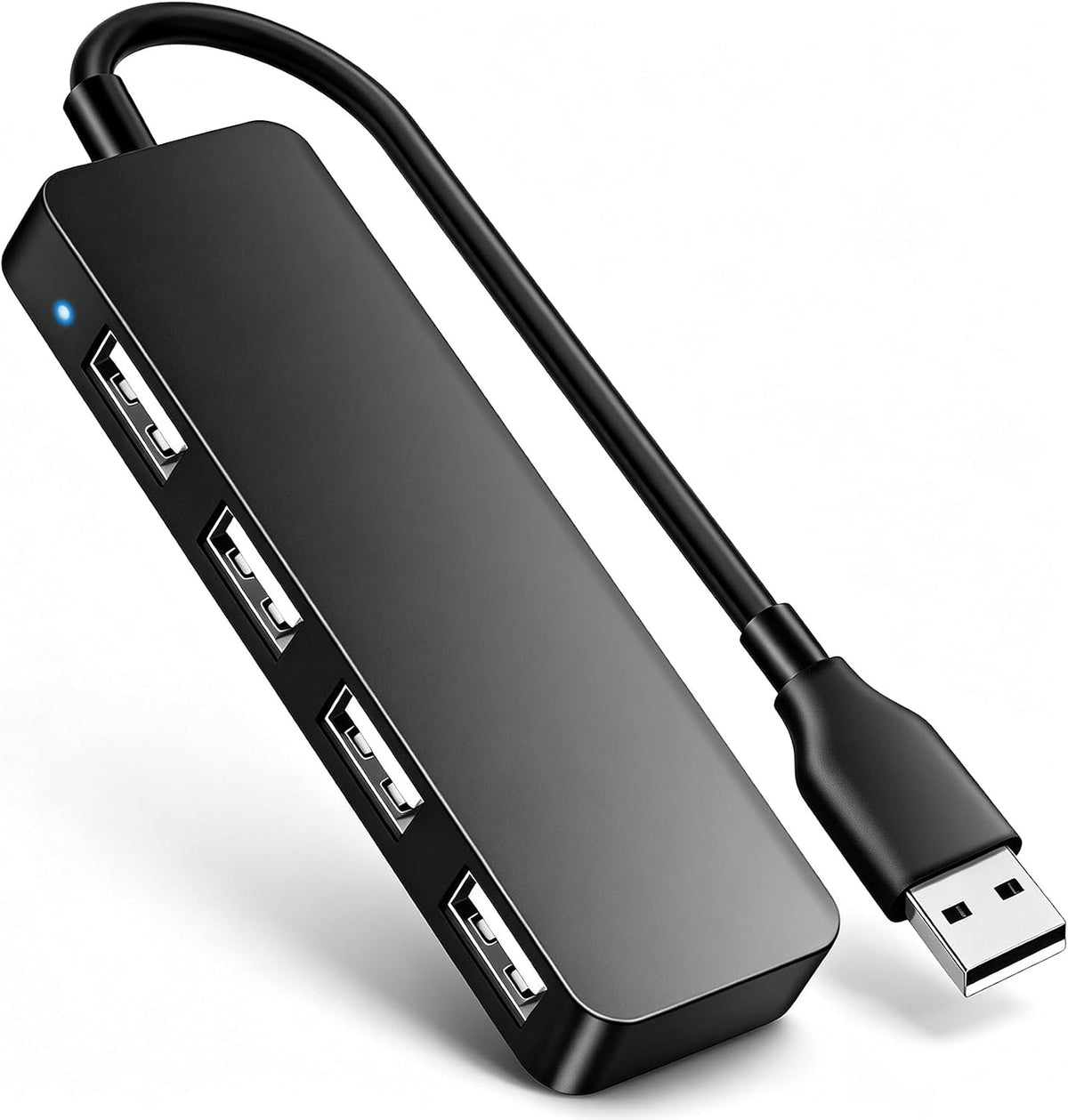 USB Expander Hub Splitter 4 Ports Adapter Dock Cord Ultra-Slim,Multi USB Cable Lead for PC,Laptop,NoteBook,MacBook,Desktop,ChromeBook,Surface Pro,Flash Drives,Mobile HDD Under £4