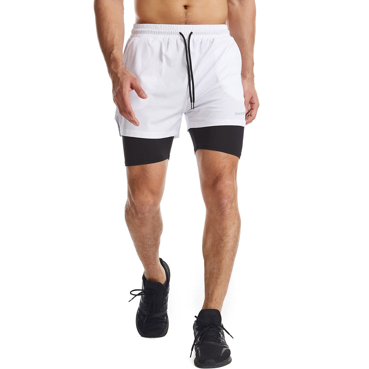 Mens Running Shorts Men's Gym Sports Short 2 in 1 with Phone Pocket Lightweight Quick Drying