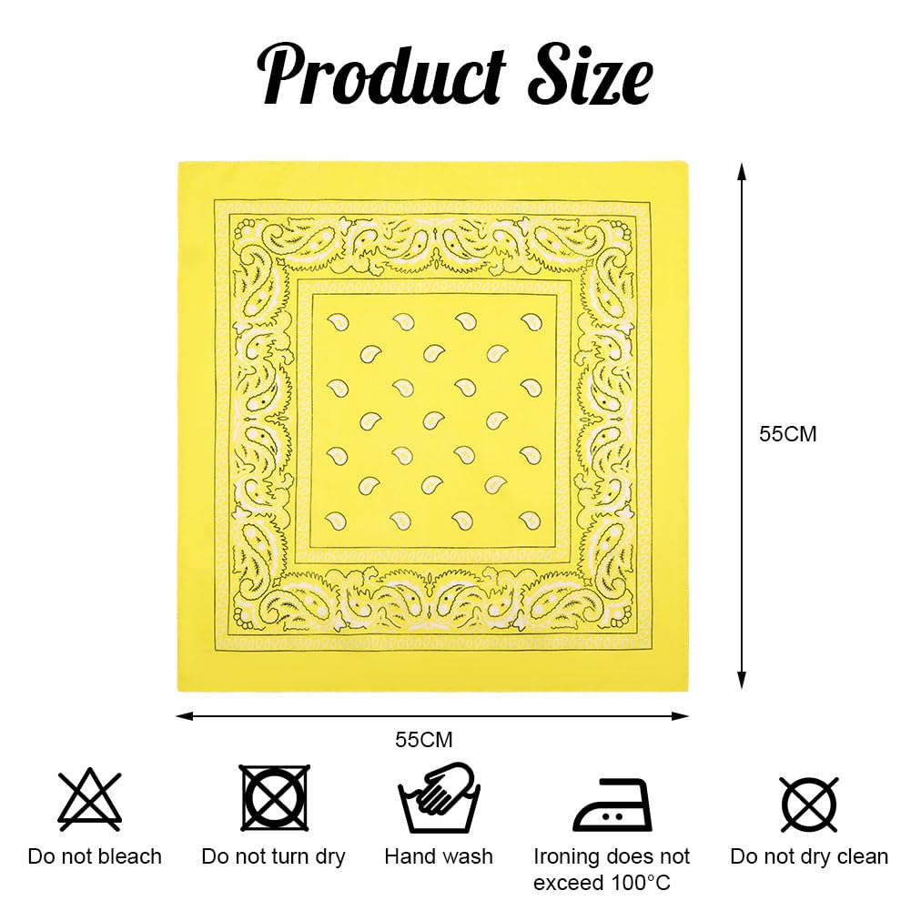 Aomig Bandana Head Scarf for Men and Women, Stylish Cowboy Headband Handkerchief, Multi-purpose Hair Scarf Paisley Print Unisex Headwraps, Bib Party Face Covering Headwear for Motorcycling