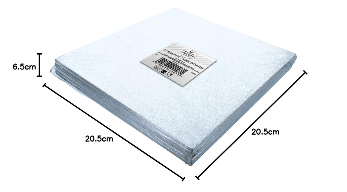 Culpitt Select 10" Cake Boards, Square, 12mm Thick Lightweight Presentation Plate For Celebration Desserts, Birthday Treats, Cupcakes, and More! Strong, 10 Inch, Pack Of 5