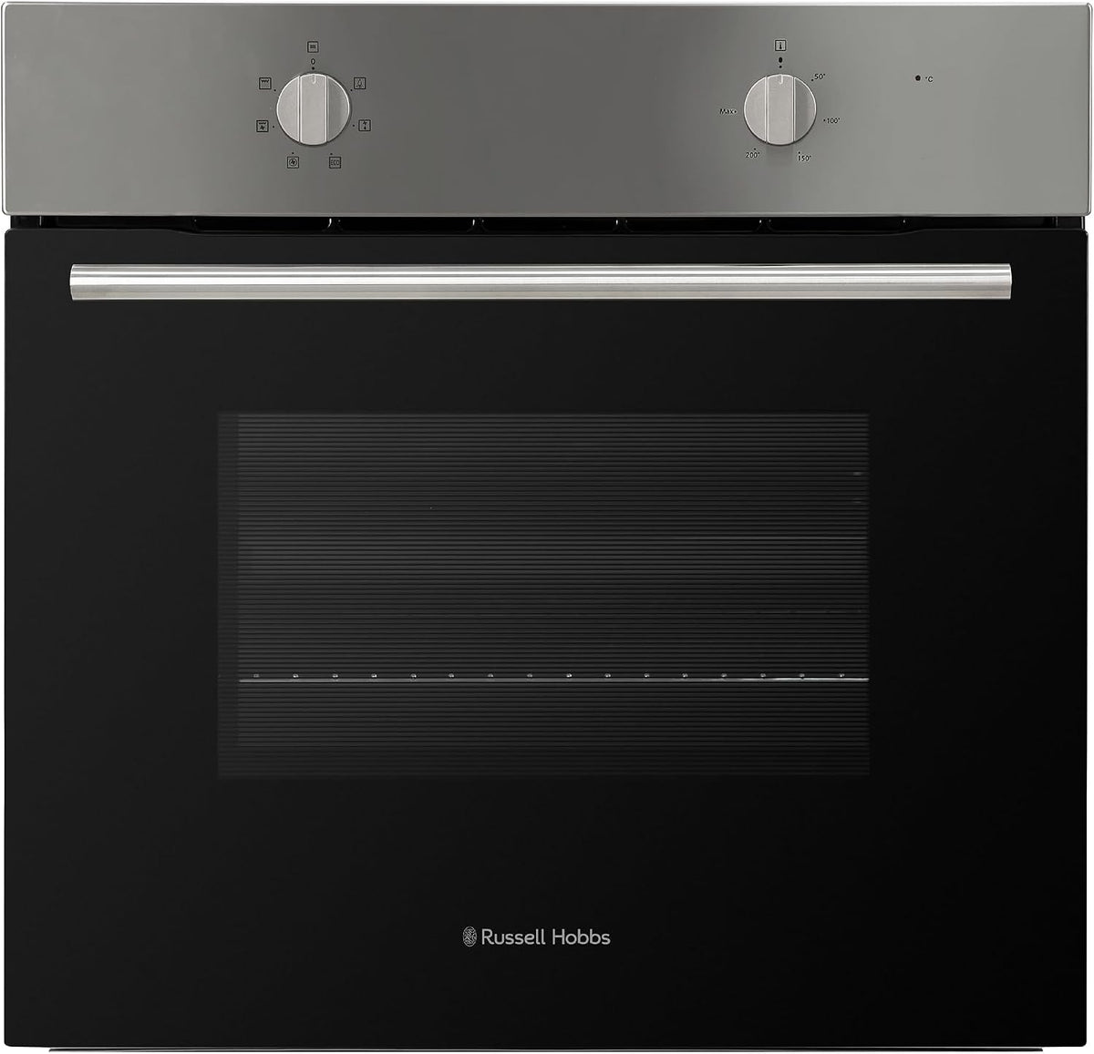 Russell Hobbs 70L, 60cm Wide, Single Electric Built-in Fan Oven and Grill in Stainless Steel, 6 Oven Functions, RHFEO7004SS