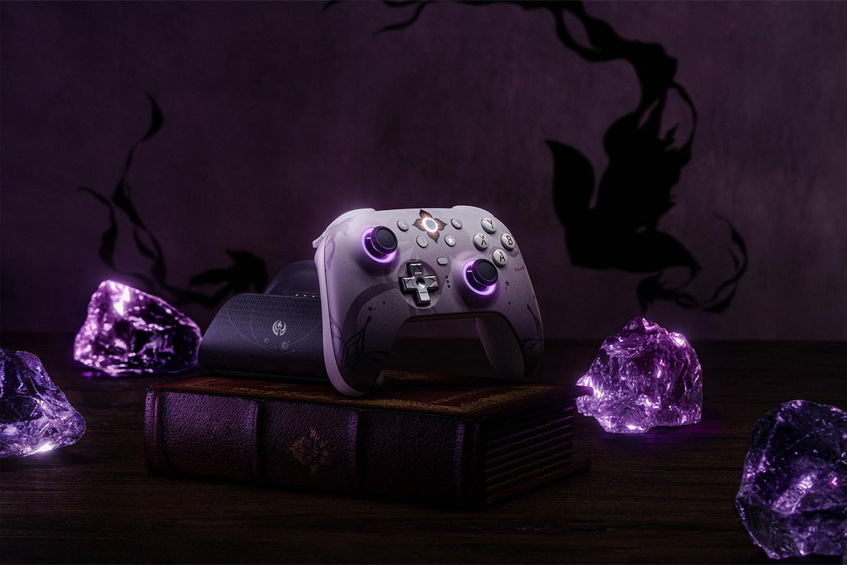 8Bitdo Ultimate 2 Wireless Controller for Windows & Android, Gaming Controller with TMR Joysticks, Switchable Hall Effect/Tactile Triggers, Motion Control, RGB Fire Ring, 8Speed Wireless Tech, Purple