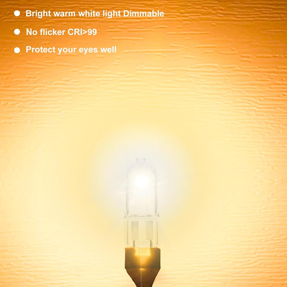 G9 Halogen Light Bulbs, 28W Dimmable Capsule, Warm White 230V 2700K, Non-Flicker - 12 Pack